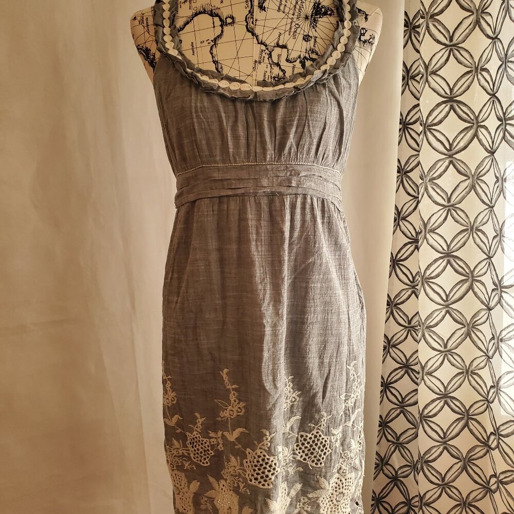 Max Studio Sleeveless Gray Cotton Dress - Medium